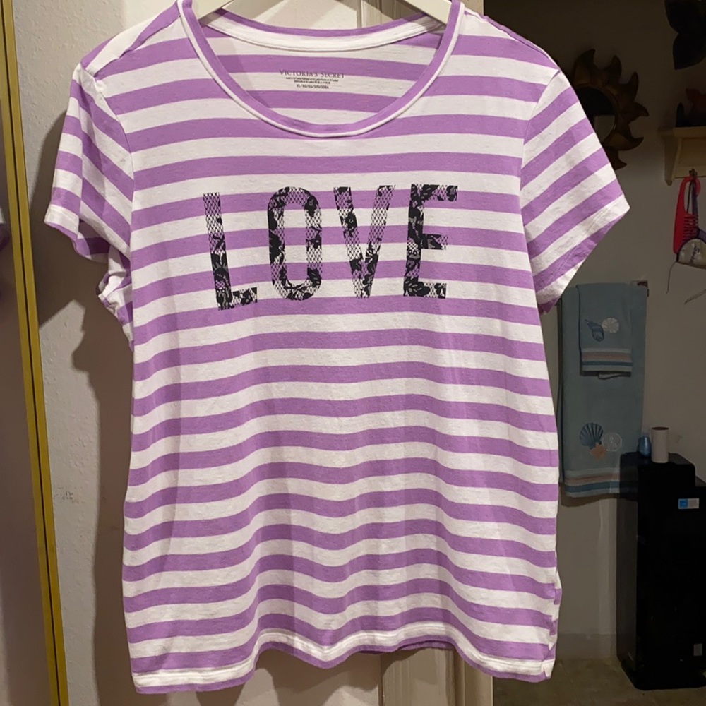 Victoria’s Secret - Super Cute Purple Striped Tee!